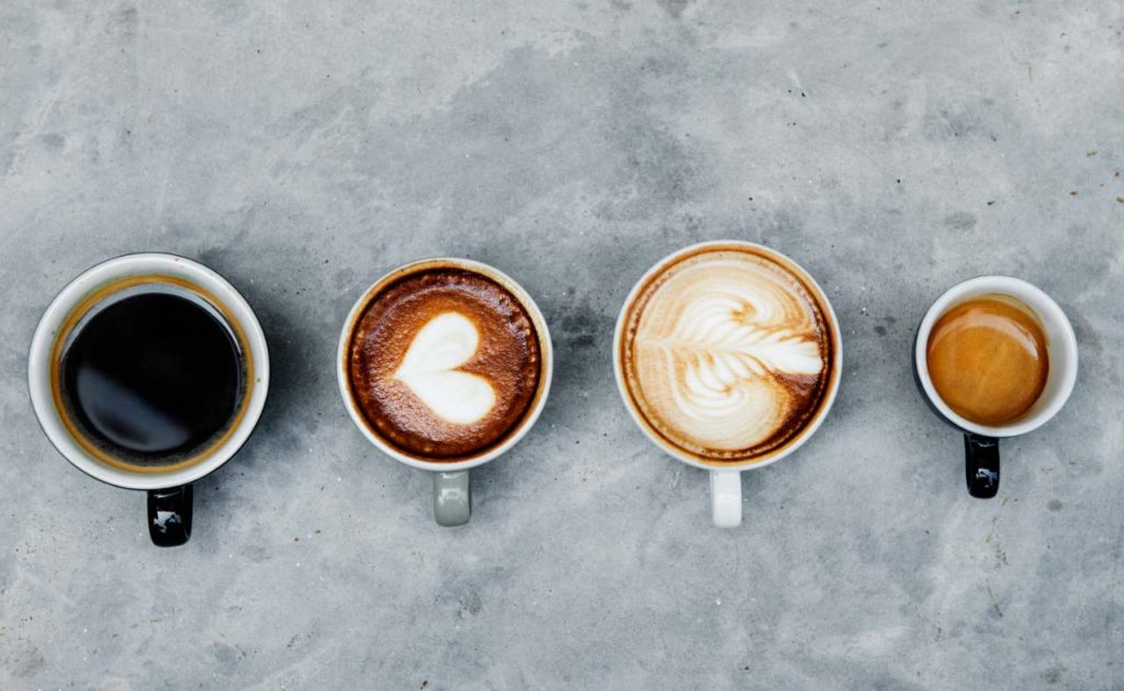 káva zdroj kofeínu latte espresso
