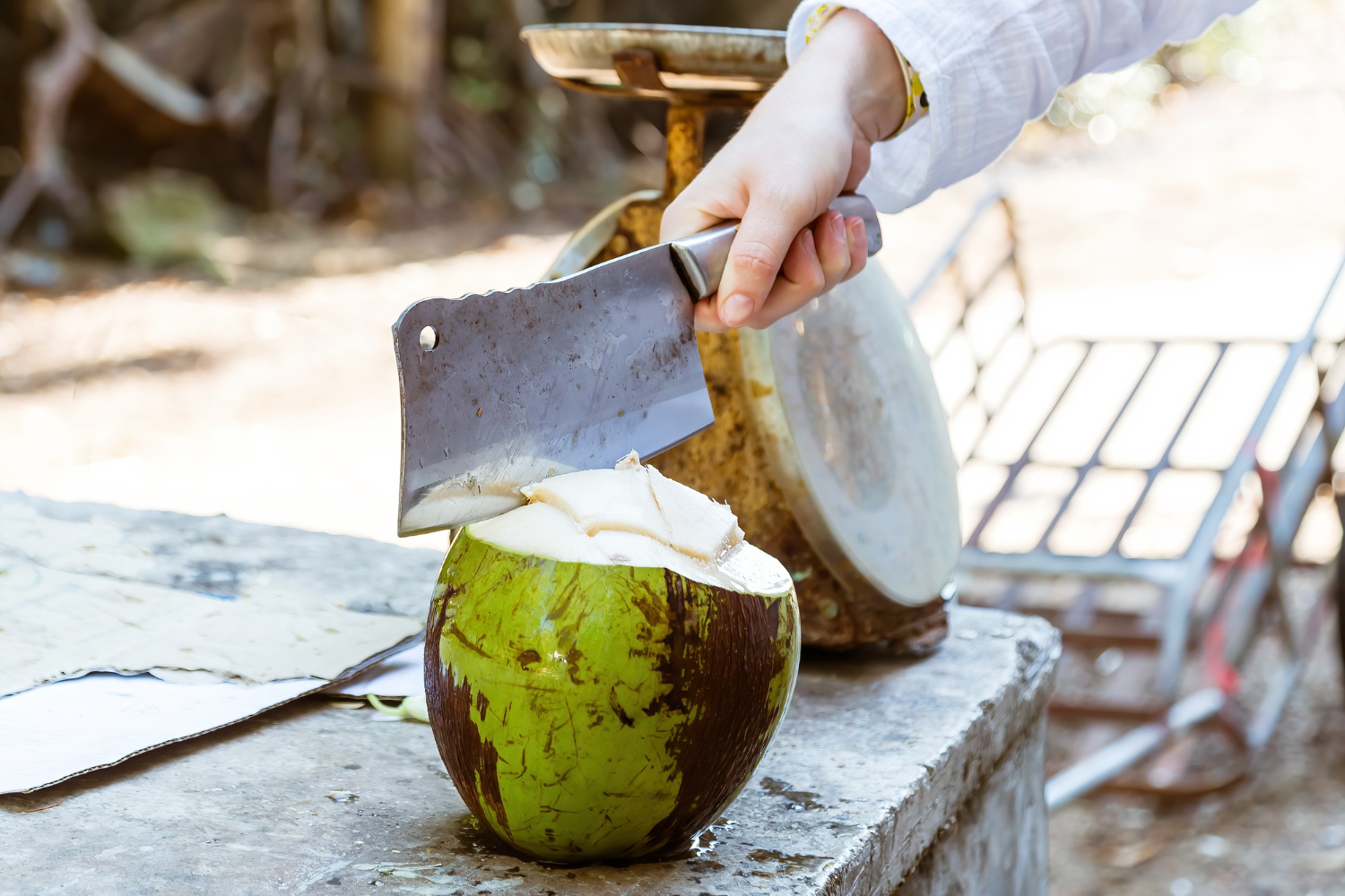 získavanie kokosovej vody